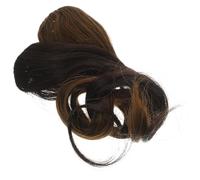 WRITWAA 2pièces Lot De Franges Bouclées Pour Perruque Longue Accessoire Cheveux Frange Haute Température Foncé Marron