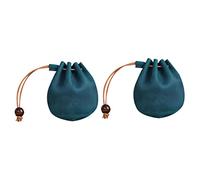WRITWAA 2pièces Mini Sac De Rangement Cuir Rétro Poche à Monnaie Multifonctionnelle pour Clés Et Change Bleu