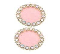 WRITWAA 2pièces Palette De Pour à Résine Lot De Outil Portable Pour Nail Art Palette De Couleur Avec Bord Doré Pour Manucure Et Artistes Des