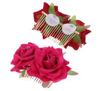 WRITWAA 2pièces Peigne à Cheveux Floral Forme De Rose Pour Mariée Accessoires De Cheveux De Mariage Latérale Élégante