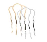 WRITWAA 2pièces Peigne à Cheveux Forme de U avec Dents Épingle à Cheveux Métallique Support pour Chignon Accessoire de Coiffure Vintage pour Femmes