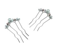 WRITWAA 2pièces Peignes à Cheveux Forme de U avec Fausses Perles et Strass Fourchettes à Cheveux à Dents pour Mariages et Événements Formels