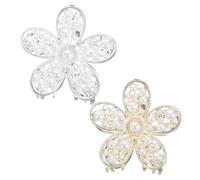 WRITWAA 2pièces Pinces à Cheveux Fleuris Pour Femmes Décoratives Avec Perles Design Unique Forme De Fleur Élégantes Pour Cheveux Fins Ou Épais