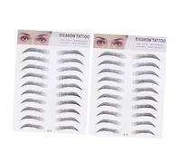 WRITWAA 2pièces Sourcils Artificiels Autocollants Transfert Pour Sourcils Outil De Maquillage Pochoirs Naturels Noir