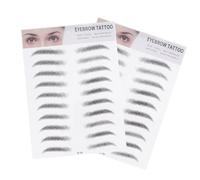 WRITWAA 2pièces Sourcils Autocollant Avec Poil Lot De Autocollants De Pour Sourcils Artificiels Imitation Poils Pour Hommes Et Femmes Type Noir