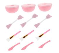 WRITWAA 3 Ensembles Pinceau pour Masque Visage Bol Mélangeur Kit Application de Masque Brosse Nettoyante Visage Silicone