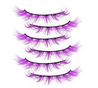 WRITWAA 3 Paires Faux cils collé plusieurs volumineux cils en grappes moelleuses faire la fête fouetter planter des kit d'extension des extensions de de couleur denses