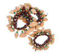 WRITWAA 3 Pièces Bracelet Handbell en Coque de Noix, Percussion Tribale Africaine