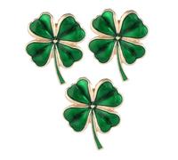 WRITWAA 3 Pièces Broche Quatre Irish Clover Émail de Pins Shamrock Élégants pour Femmes et Accessoires de Mode pour Saint Patrick