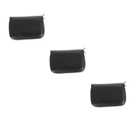 WRITWAA 3 Pièces Détenteur De Crédit Sacs d'argent Pièces De Monnaie Petite Affaire Fermetures Éclair pour Femmes Titulaire De La Carte Petit Porte-Cartes Portefeuille Homme Poche Black