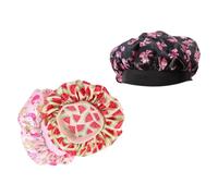 WRITWAA 3 Pièces Lot de Bonnets Satin Élastiques pour Garçon Fille Chapeaux de Respirants Satin pour Filles pour Variées Pastèque Nœud