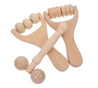 WRITWAA 3 Pièces masseur facial rouleau facial rouleaux pour votre visage rouleau de visage Outils de massage du visage outil de massage du visage en bois Khaki