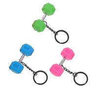 WRITWAA 3 Pièces Mini Haltère Porte Clés Coloré pour Accessoires de Sac à Dos Fitness pour Amateurs de Musculation et Motivants pour
