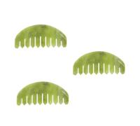 WRITWAA 3 Pièces peigne de massage en jade peignes à cheveux diapositives pour portable pellicules cuir chevelu masseur de jade peigne de massage créatif Xiuyu Green