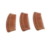 WRITWAA 3 Pièces Peigne En Bois Peignes Multifonctionnel Méridien Hommes Coiffure Se Soucier Démêler Produit Poil Peigne De Massage Femme Cuir Chevelu Statique Anti Brown Acajou
