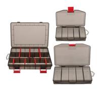 WRITWAA 3 Pièces Petite Boîte à Leurres de Pêche Compacte en PP | Rangement Portable, Sections Divisées Multiples, pour Matériel, Hameçons, Usage Extérieur et Kayak