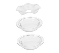 WRITWAA 3 Pièces Plat Aromathérapie Transparent à Bord Wavy Accessoire de Remplacement pour Brûleur de Cire et Spa Massage