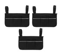 WRITWAA 3 Pièces Rangement Suspendu pour Fauteuil Roulant Poche Latérale pour Accessoire Organisateur avec Bandes Réfléchissantes