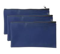 WRITWAA 3 Pièces Sacoche Porte Documents en Cuir Pu avec Fermeture Éclair Lisse, Grosse Capacité Multifonction pour Enseignants et Travailleurs, Pochette à Billets et Porte-reçu Pratique