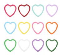 WRITWAA 30 Pièces Anneaux de Porte-clés en Fer Forme de Cœur Fermeture Sécurisée et Design Coloré, Anneaux Plats pour Organisation Bureau et Accessoires Voiture