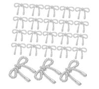 WRITWAA 30 Pièces Breloques Métal Argenté Forme De Nœud Par Lot Accessoires Décoratifs Pour Ongles Avec Dos Plat Pour Femmes Et Filles