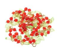 WRITWAA 30 Pièces Charme de Fruits Rouge en Plastique et Alliage, Pendentif Cerise 3d Élégant pour Fabrication Bijoux, Bracelet et Porte-clés, Usage Polyvalent pour Occasions Amulette