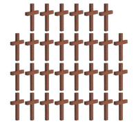 WRITWAA 30 Pièces Pendentif Croix en Bois pour Création Bijoux Diy, Breloque Élégante et Solide, Accessoire Pratique pour Contemplation et Décoration de Fête