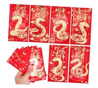 WRITWAA 36 Pièces Enveloppes Rouges Chanceuses Serpent pour Nouvel An Chinois Paquets Cadeaux Imprimés Calligraphie Traditionnelle Symboles de Lot pour Fête Du Printemps et Occasions