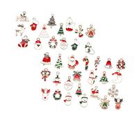 WRITWAA 38 Pendentifs en Alliage pour Bracelets DIY Mini Chaîne Accessoires de Noël Assortis 38 Pièces en Sachet PE Décoration Festive pour Bijoux et Créations Artisanales