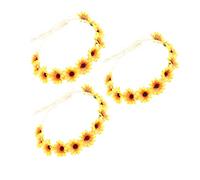 WRITWAA 3pièces Couronne Été Tiare Avec Fleurs Pour Mariage Fête Soirées Photographies Élégante Et Légère Jaune