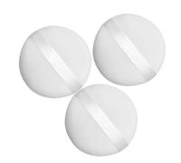 WRITWAA 3pièces Houppette à Coton Lavable Pour Visage Et Corps Rondes Pour Fond De Teint Maquillage Et Voyage Blanches