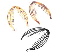 WRITWAA 3pièces Pince à Cheveux Banane Pour Femmes Accessoires Classiques Pour Queue De Cheval Coiffures Élégantes Et Volumineuses Couleurs Brillant Et Léopard