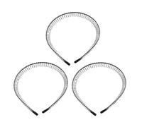 WRITWAA 3pièces Serre-tête à Dents Rond Peigne Tressé à Ressort Accessoire Pour Cheveux Noir Lot De Bandeaux Pour Femmes