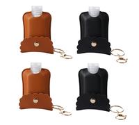 WRITWAA 4 Ensembles Bouteilles de Voyage Couvercles Noir Orange Porte Clés Pratique pour Liquide Mains Rechargeable