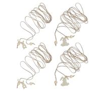 WRITWAA 4 Ensembles Décorations de Pâques en Bois Lapin Silhouette avec Cordelette en Jute 3 Mètres pour Activités Artisanales DIY à Suspendre Facilement