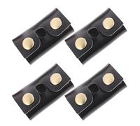 WRITWAA 4 Étuis de Protection pour Têtes de Rasoir de Sécurité à Double Tranchant Housse en Cuir Synthétique Noire Accessoire de Rasage Manuel Léger et Portable pour Voyage et Usage