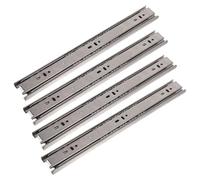 WRITWAA 4 glissières de tiroir : glissières de tiroir latérales de 14 pouces - rails métalliques pliables à 3 volets pour armoire, coiffeuse, bureau - rail caché latéral d'armoire