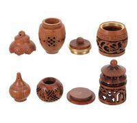 WRITWAA 4 Pcs Pendentif Diffuseur en Bois Gravé à Main Chinois Amulette, Parfum Ambre, Utilisation Multifonctionnelle pour Voiture ou Bureau