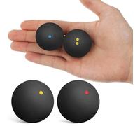 WRITWAA 4 Pièces Balles de Squash Élastiques en Caoutchouc Noir pour Entraînement Complet à Domicile, Accessoires Sportifs Robustes pour Jeu Intérieur