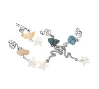WRITWAA 4 Pièces Bijoux de Cheveux pour Dreadlocks en Alliage Léger Cristaux D'améthyste, Breloques Serpent en Spirale Faits Main, Accessoires pour Fête ou Mariage