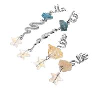 WRITWAA 4 Pièces Bijoux Dreadlocks en Cristal Naturel pour Femmes et Filles, Accessoires de Cheveux en Alliage Améthyste Spirale Réglables pour Fêtes et Festivals