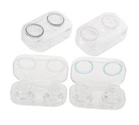 WRITWAA 4 Pièces Boîte à Lentilles de Contact Transparente Étui de Voyage pour Lentilles Rangement Simple