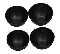 WRITWAA 4 Pièces Bol de masque en silicone fournitures d'esthéticienne bols d'esthéticienne pour soins du visage accessoires esthétiques bol de mélange de masque facial en silicone Black
