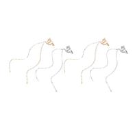 WRITWAA 4 Pièces Boucles Oreilles Clips Sans Perçage avec Franges Longues Accessoires de Costumes Elfiques pour Femmes Idéaux pour Cosplay et Événements Spéciaux