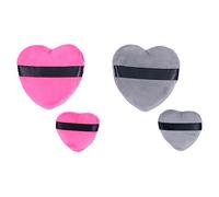WRITWAA 4 Pièces Bouffée De Poudre De Coton En Forme De Cœur Bouffée De Maquillage Se Maquiller Bouffées Cosmétiques Houppette Pour Le Visage Houppette Coeur Houppette En Vrac Éponge