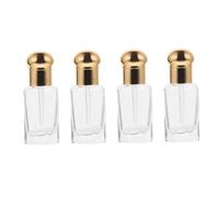 WRITWAA 4 Pièces Bouteille D'huile Essentielle Stick Flacon Compte-gouttes Ambré Flacon D'huile Essentielle Huiles Essentielles D'aromathérapie Un Verre Golden