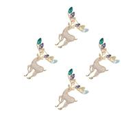 WRITWAA 4 Pièces Broche Renne de Noël Dorée, Style Vintage pour Femmes | Cuivre et Cristaux, Épingle Sécurisée Qui Reste en Place, Fête de Noël ou Mariage, pour Robe, Chemise