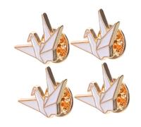 WRITWAA 4 Pièces Broches Origami Zinc Épingles Kawaii pour Sacs à Dos et Châles Accessoires Créatifs et pour Vêtements Écharpes et