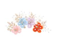 WRITWAA 4 Pièces Clips à Fleurs Artisanaux avec Perles Factices pour Mariées Demoiselles et Occasions Spéciales Accessoires Élégants