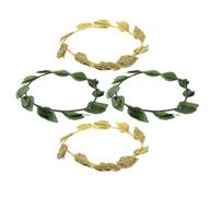 WRITWAA 4 pièces Couronne de Dorée et Verte Bandeau Romain Élégant pour Mariée Bohème Accessoire de Tête Grec pour Cosplay et Fête Renaissance